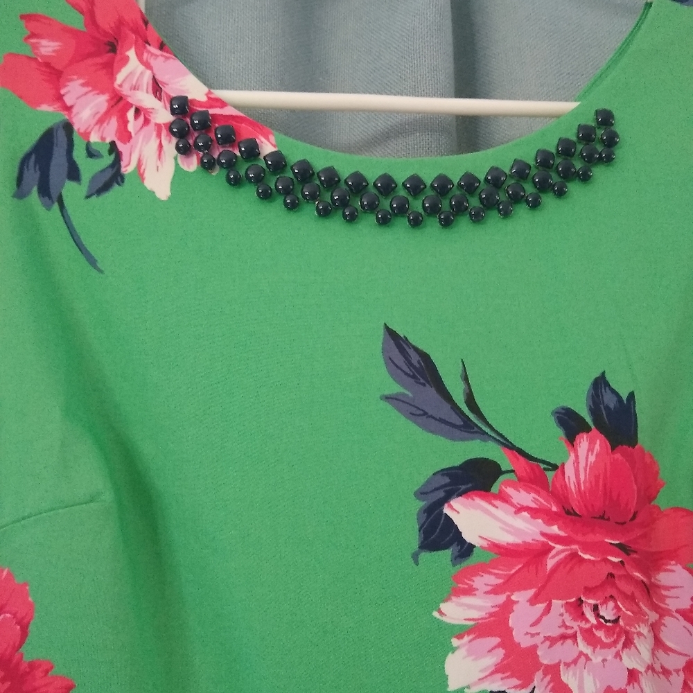 Joules green and floral dress